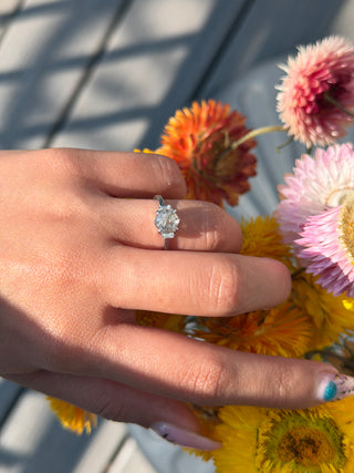 1.46 Carat Canadian Salt and Pepper Hexagon Diamond Engagement Ring, Zoe Setting