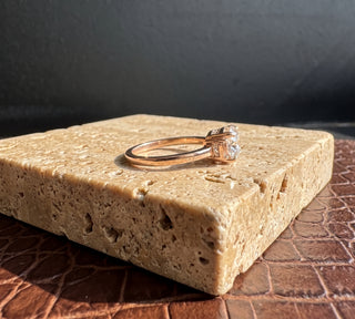 1.46 Carat Canadian Salt and Pepper Hexagon Diamond Engagement Ring, Zoe Setting