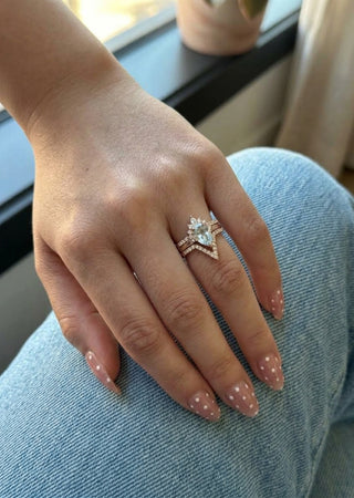1.53 Carat Icy Salt and Pepper Pear Diamond Engagement Ring, Ava Setting