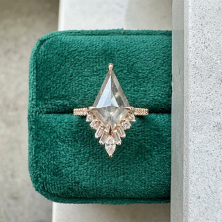 3.52 Carat Icy White Kite Diamond Engagement Ring, Wren Setting