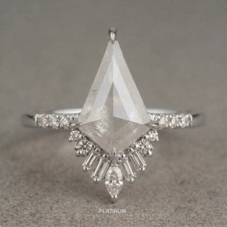 3.52 Carat Icy White Kite Diamond Engagement Ring, Wren Setting