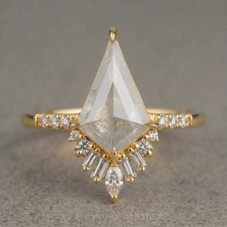 3.52 Carat Icy White Kite Diamond Engagement Ring, Wren Setting