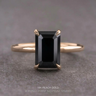2.83 Carat Black Emerald Diamond Engagement Ring, Basket Jane Setting