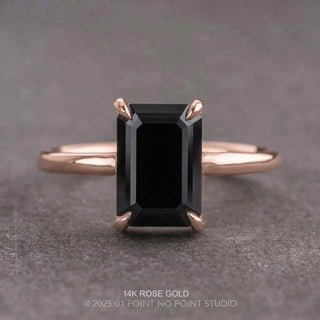 2.83 Carat Black Emerald Diamond Engagement Ring, Basket Jane Setting