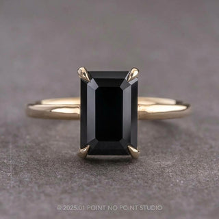 2.83 Carat Black Emerald Diamond Engagement Ring, Basket Jane Setting