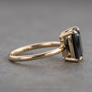 2.83 Carat Black Emerald Diamond Engagement Ring, Basket Jane Setting