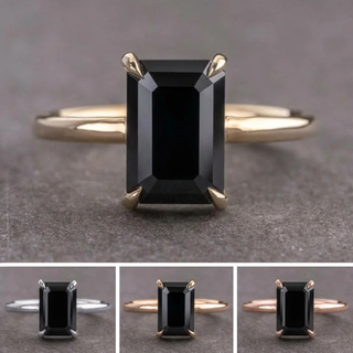 2.83 Carat Black Emerald Diamond Engagement Ring, Basket Jane Setting