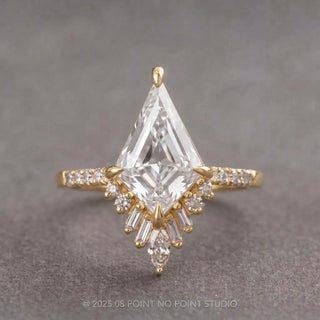 Kite Lab Diamond Engagement Ring, Wren Setting, Point No Point Studio. Available in a variety of metal types. Eco-friendly, Recycled Metals, Conflict Free.
