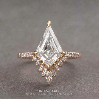 Kite Lab Diamond Engagement Ring, Wren Setting, Point No Point Studio. Available in a variety of metal types. Eco-friendly, Recycled Metals, Conflict Free.