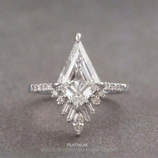 Kite Lab Diamond Engagement Ring, Wren Setting, Point No Point Studio. Available in a variety of metal types. Eco-friendly, Recycled Metals, Conflict Free.