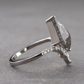 2.38 Carat Salt and Pepper Kite Diamond Engagement Ring, Willa Setting, Platinum