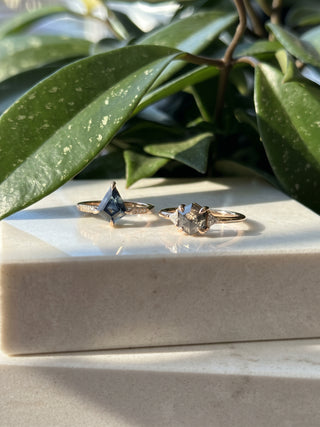 1.45 Carat Montana Kite Sapphire and Diamond Engagement Ring, Jules Setting