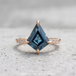 1.45 Carat Montana Kite Sapphire and Diamond Engagement Ring, Jules Setting