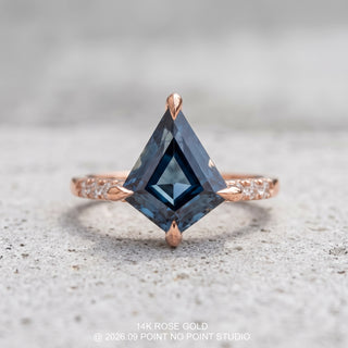 1.45 Carat Montana Kite Sapphire and Diamond Engagement Ring, Jules Setting