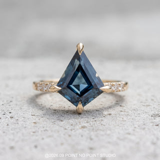 1.45 Carat Montana Kite Sapphire and Diamond Engagement Ring, Jules Setting