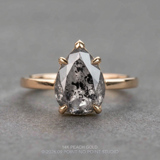 2.08 Carat Salt and Pepper Pear Diamond Engagement Ring, Charlize Setting