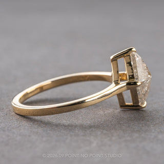 1.24 Carat Canadian Salt and Pepper Lozenge Diamond Engagement Ring, Lark Setting, 14K Yellow Gold