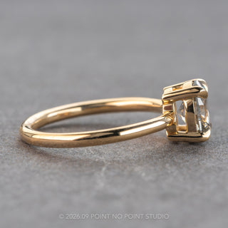 1.10 Carat Salt and Pepper Oval Diamond Engagement Ring, Basket Jane Setting, 14K Yellow Gold