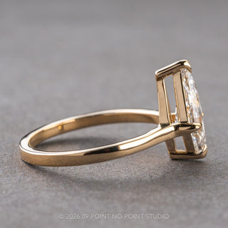 1.26 Carat Kite Lab Diamond Engagement Ring, Lark Setting, 14k Yellow Gold