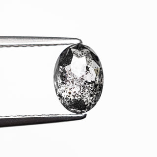 Salt and pepper oval diamond
