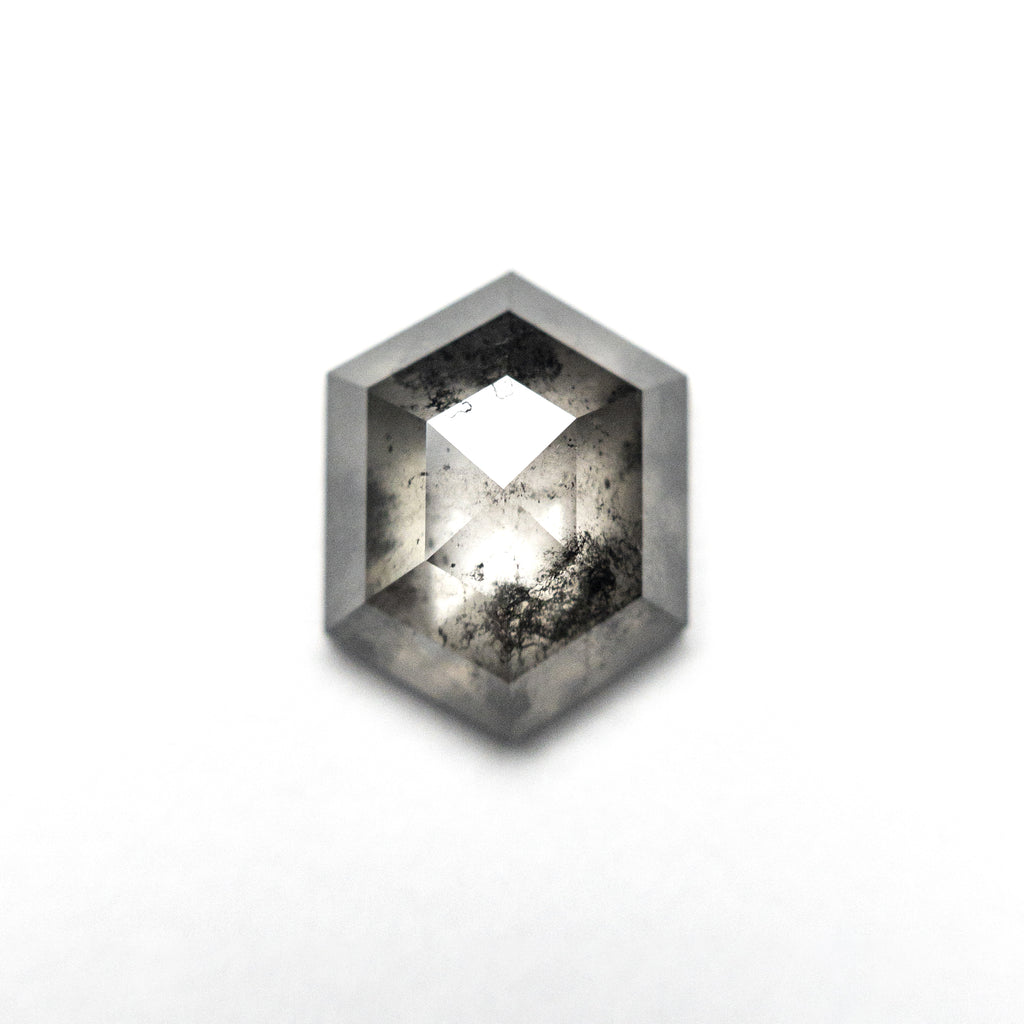 2.08 Carat Salt and Pepper Rose Cut Hexagon Diamond – Point No Point Studio