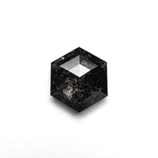 1.39 Carat Black Salt and Pepper Rose Cut Hexagon Diamond