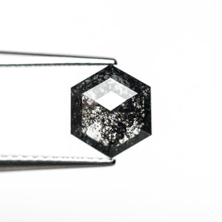 1.39 Carat Black Salt and Pepper Rose Cut Hexagon Diamond