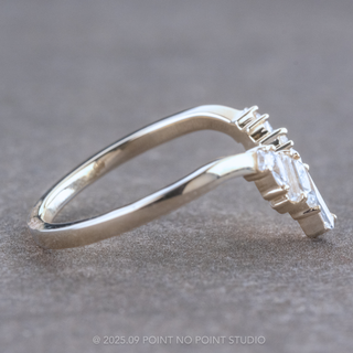 Marquise and Baguette Moissanite Wedding Band, Tassel Setting, Platinum