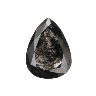 3.36 Carat Black Diamond, Double Cut Pear