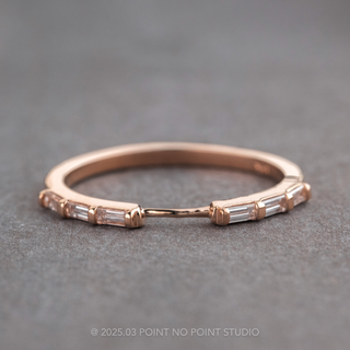 3 Baguette Diamond Wedding Cuff, Harper Setting, 14K Rose Gold