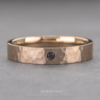 Black Diamond Mens Hammered Wedding Band, Comfort Fit men's wedding band, Point No Point Studio. Eco-friendly, Recycled Metals, Conflict Free.