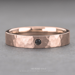 Black Diamond Mens Hammered Wedding Band, Comfort Fit men's wedding band, Point No Point Studio. Eco-friendly, Recycled Metals, Conflict Free.