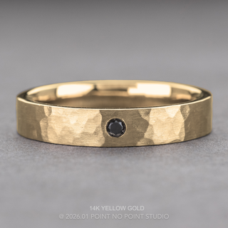 Black Diamond Mens Hammered Wedding Band, Comfort Fit men's wedding band, Point No Point Studio. Eco-friendly, Recycled Metals, Conflict Free.