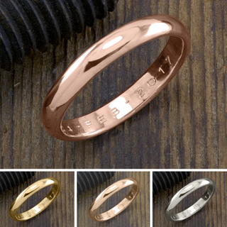 4mm Comfort Fit Mens Wedding Band, Half Round Polished men's wedding band, Point No Point Studio. Eco-friendly, Recycled Metals, Conflict Free.