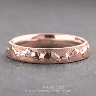 4mm Mountain Mens Wedding Band, Matte and Polished men's wedding band, Point No Point Studio. Eco-friendly, Recycled Metals, Conflict Free.