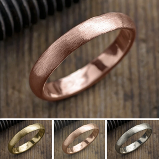 4mm Mens Wedding Band, Half Round Matte