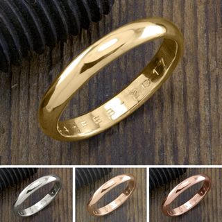 4mm Wedding Band, Half Round Polished men's wedding band, Point No Point Studio. Eco-friendly, Recycled Metals, Conflict Free.