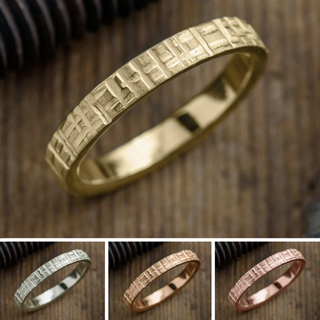 4mm Mens Wedding Band, Textured Matte