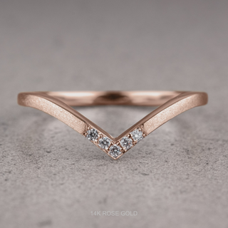 Vivian Wedding Ring, 5 Diamond, Loaf Matte Band