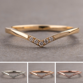 Vivian Wedding Ring, 5 Diamond, Loaf Polished Band