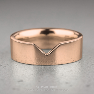 Ellipse Wedding Ring, V Contour, 6mm Polished