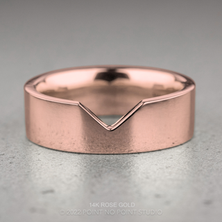 Ellipse Wedding Ring, V Contour, 6mm Polished