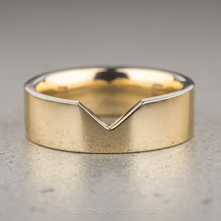 Ellipse Wedding Ring, V Contour, 6mm Polished