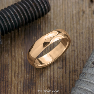 6mm Comfort Fit Mens Wedding Band, Half Round Polished men's wedding band, Point No Point Studio. Eco-friendly, Recycled Metals, Conflict Free.