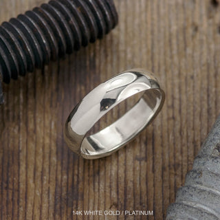 6mm Comfort Fit Mens Wedding Band, Half Round Polished men's wedding band, Point No Point Studio. Eco-friendly, Recycled Metals, Conflict Free.