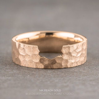 Ellipse Wedding Ring, 6mm Hammered Matte