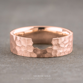 Ellipse Wedding Ring, 6mm Hammered Matte