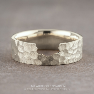 Ellipse Wedding Ring, 6mm Hammered Matte