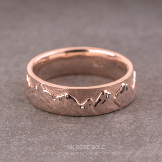 6mm Mountain Mens Wedding Band, Matte and Polished