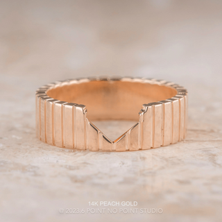 Notched Ellipse Wedding Ring, 6mm Polished women's wedding band, Point No Point Studio. Eco-friendly, Recycled Metals, Conflict Free.